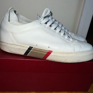 BURBERRY White Bio-Based Striped Sole Sneakers